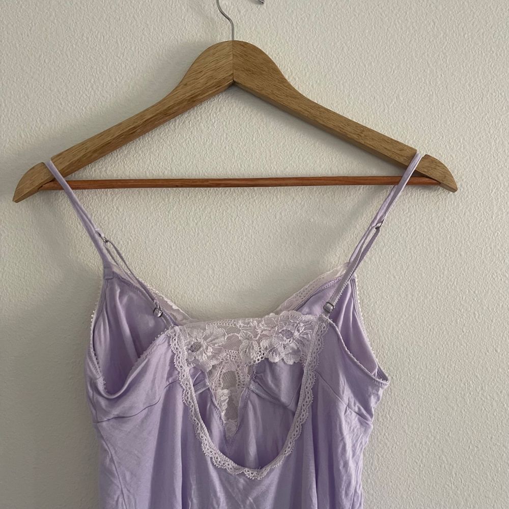 Victoria's Secret Purple Lace‎ Modal Nightgown Slip Dress Size Small - Picture 11 of 14